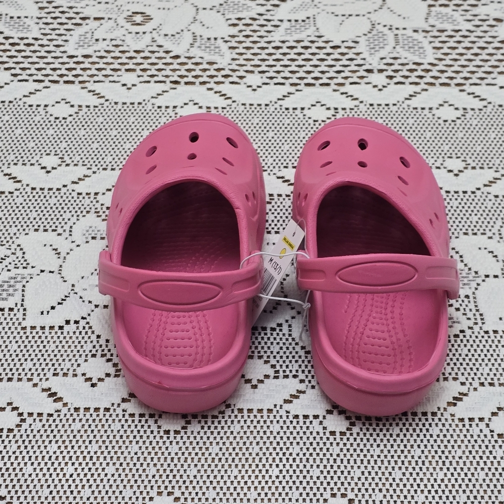 NWT Girl's Pink Clog M 13 / 1 Shoes Casual Summer Garden Clogs Retro Slip On  - Picture 4 of 7